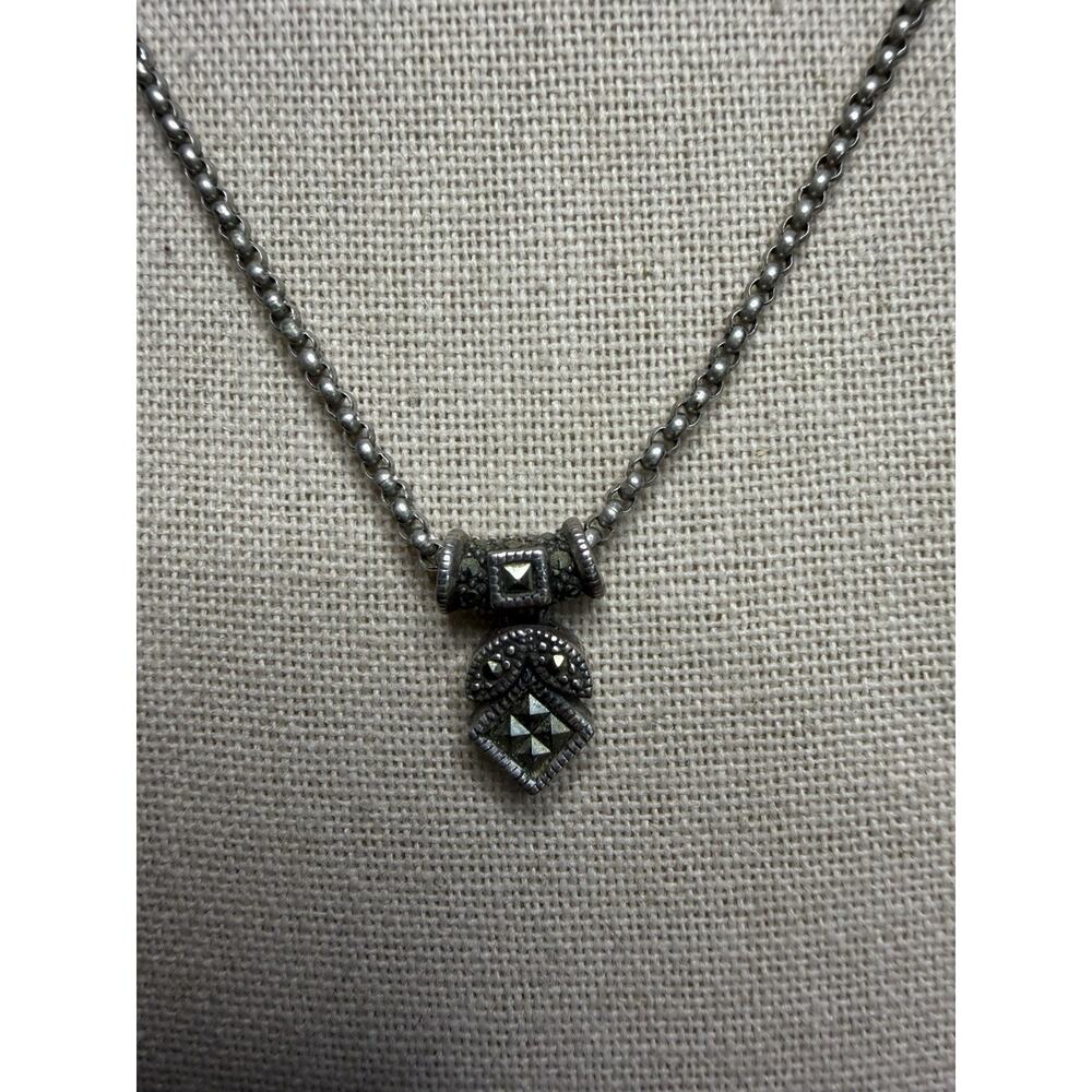 Judith Jack JJ Vintage Marcasite Sterling Silver 925 Necklace